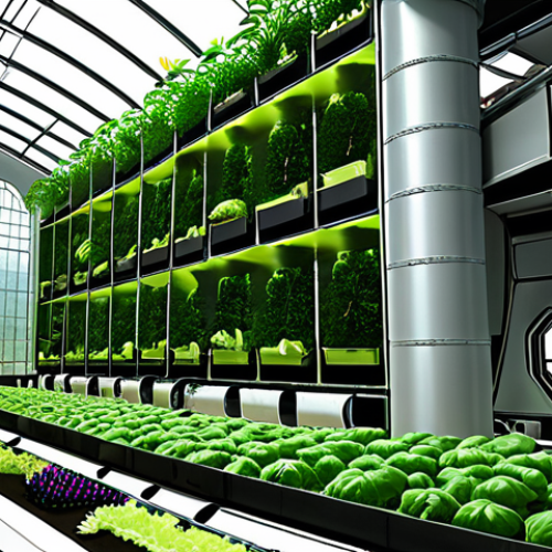 Home 11 **
A vibrant, biodome-like space colony interior teeming with diverse plant life. Humans are tending to vertical farms and hydroponic systems, showcasing sustainable agriculture. A clear recycling system is visible, emphasizing resource circulation. Focus on the harmonious coexistence of humans and nature in a closed ecosystem. Add elements of advanced technology intertwined with natural processes, highlighting "Smart Agriculture".
**